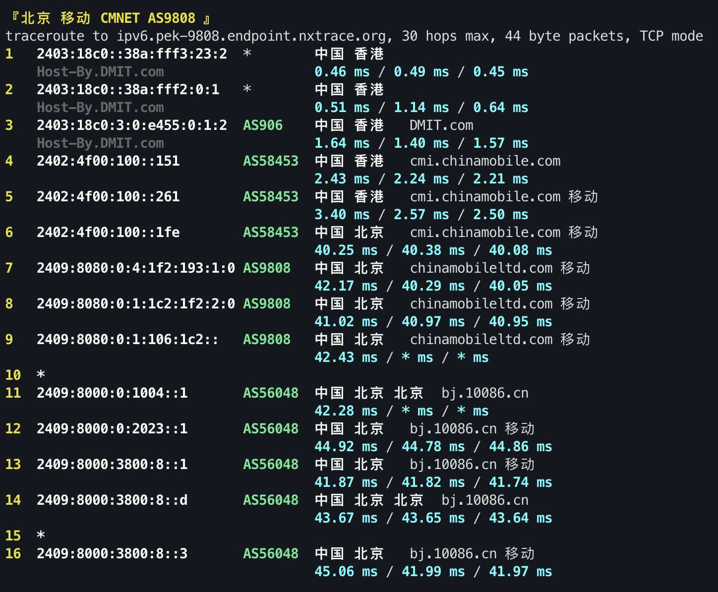 IPv6 回程 TCP 3